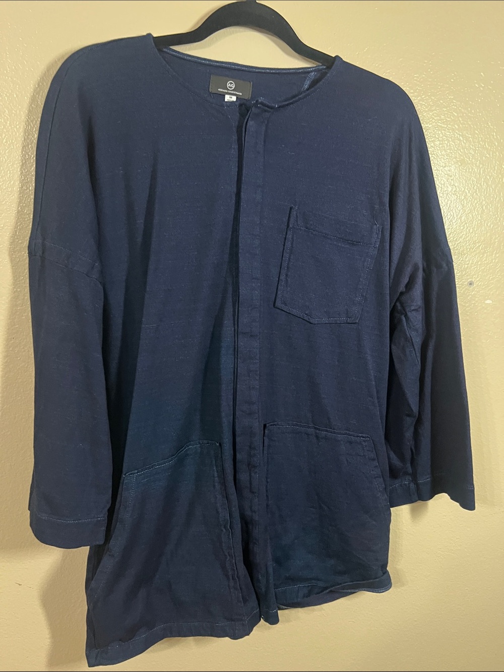 Ag Adriano Goldschmied Deep Navy Open-Front Jacket